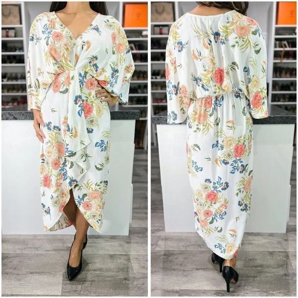 NWT Petal & Pup White Floral Bohemian Midi Dress $99 - Picture 2 of 12